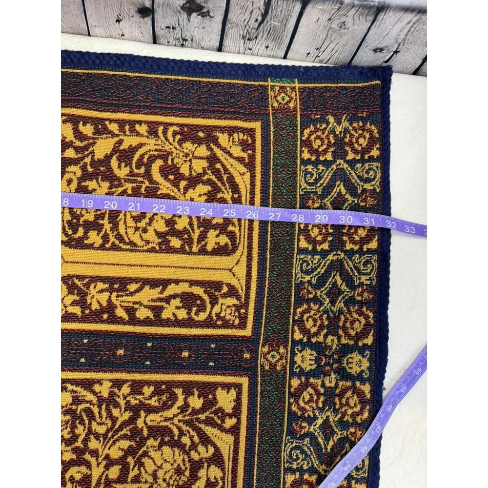 VTG NOEL Holiday Jacquard Woven Tapestry Wall‎ Hanging with Wooden Rod 32x25